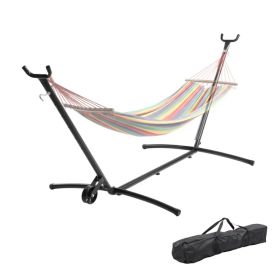 9ft Steel Hammock Stand With Built-in Wheel, Portable Hammock Stand For Outside, Heavy-Duty Hammock Stand Only For Yard Or Indoor With Carrying Case,