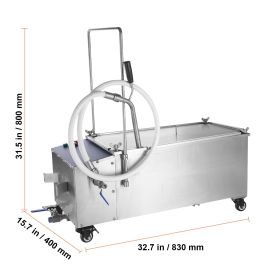 Portable Oil Filtering Unit, 55L Tank, 10 L/min Filtering Speed, Equipped with Casters and Oil Hose, Ideal for Fast Food Venues