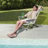 63*65*82cm Short Oxford Cloth Silver White Aluminum Tube Bearing 100kg Beach Chair Green Stripes