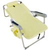 63*70*99cm Heightened Oxford Cloth Silver White Aluminum Tube Bearing 100kg Beach Chair Yellow