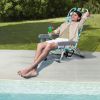 63*65*82cm Short Oxford Cloth Silver White Aluminum Tube Bearing 100kg Beach Chair Lemon