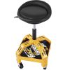 Rolling Garage Stool, 300LBS Capacity, Adjustable Height from 24 in to 28.7 in, Mechanic Seat with 360-degree Swivel Wheels and Tool Tray