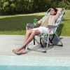 63*70*99cm Heightened Oxford Cloth Silver White Aluminum Tube Bearing 100kg Beach Chair Flamingo