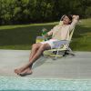 63*65*82cm Short Oxford Cloth Silver White Aluminum Tube Bearing 100kg Beach Chair Yellow