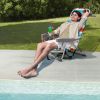 63*65*82cm Short Oxford Cloth Silver White Aluminum Tube Bearing 100kg Beach Chair Rainbow Stripes