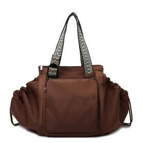 Ins Backpack Fashion Multifunctional Large Capacity Shopping Shoulder Bags Women Waterproof Travel Handbag (Option: Brown-32x23x35cm)