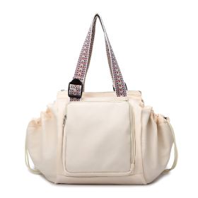 Ins Backpack Fashion Multifunctional Large Capacity Shopping Shoulder Bags Women Waterproof Travel Handbag (Option: Beige-32x23x35cm)
