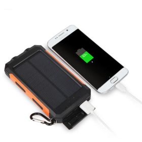 Jumbo Capacity 20,000 mAh Waterproof Solar Power Bank (Color: White)