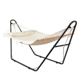 Hammock With Stand, Double-Barrel Hammock With Hammock Bed, Heavy Duty Adjustable Hammock Set For Outdoors, Patio, Yard, Garden, Beige (Option: defaulttitle)